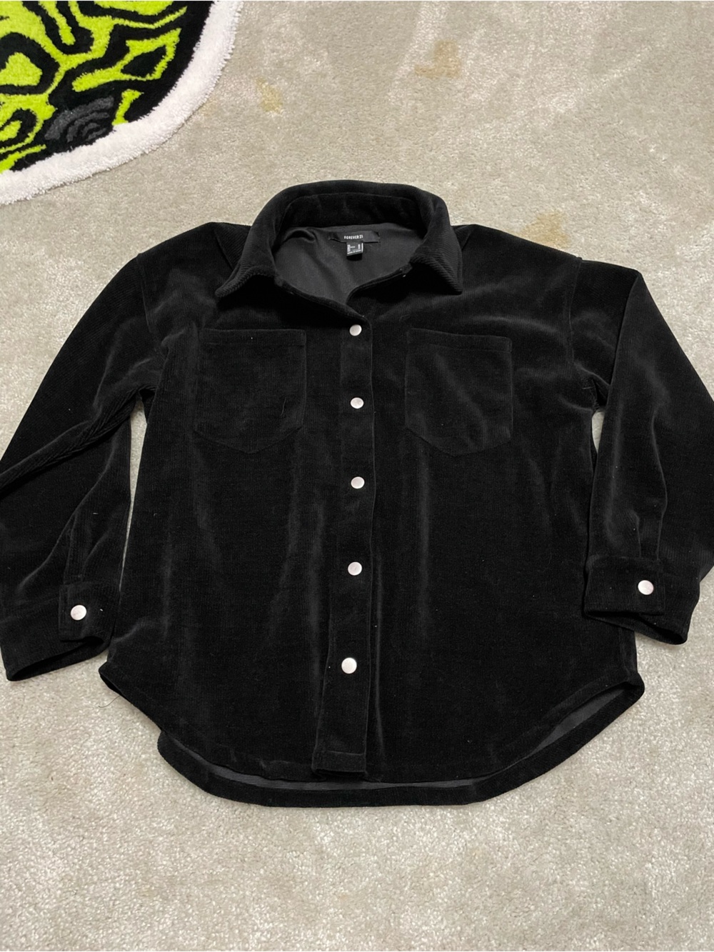 Forever 21 Black Corduroy Snap Jacket